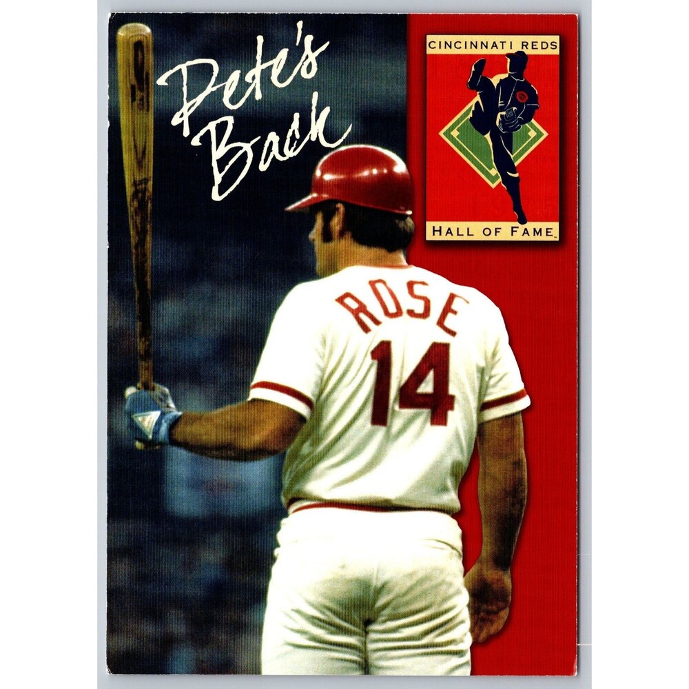 Pete Rose Cincinnati Reds Hall of Fame Postcard Pete's Back March 2007 4x6 OH
